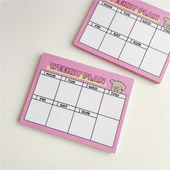 Cute Bear & Puppy Planner Notepads & Sticky Notes, 50 Sheets