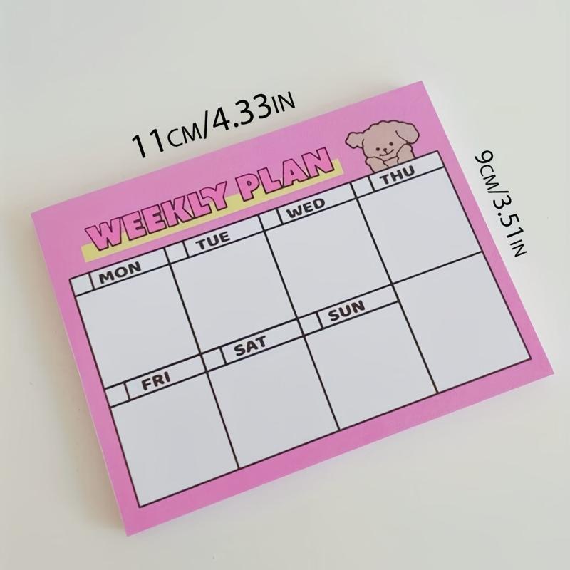 Cute Bear & Puppy Planner Notepads & Sticky Notes, 50 Sheets
