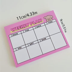 Cute Bear & Puppy Planner Notepads & Sticky Notes, 50 Sheets