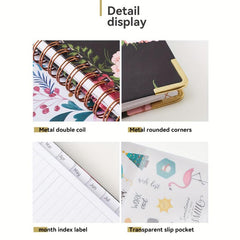2023 Planner Jan - Dec Twin Wire Binding Ink Painted Flowers