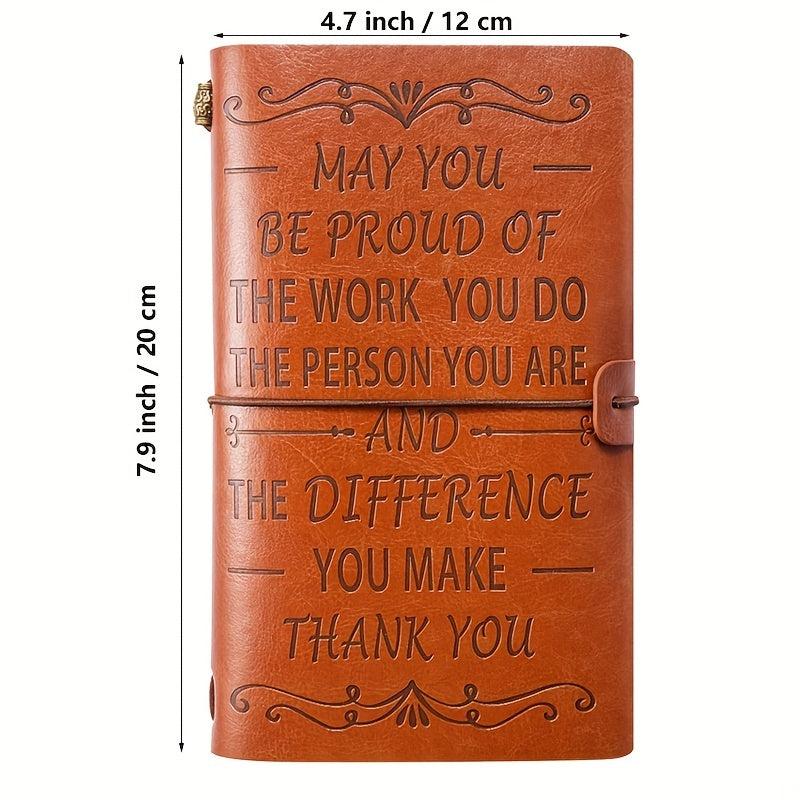 Appreciation Leather Journal Thank You Make A Difference Inspirational Notebook
