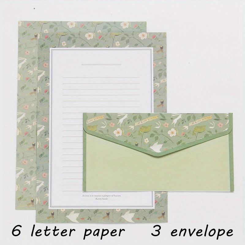 9pcs Stationery Writing Paper Set with Envelopes