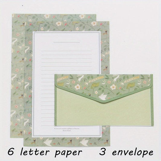 9pcs Stationery Writing Paper Set with Envelopes