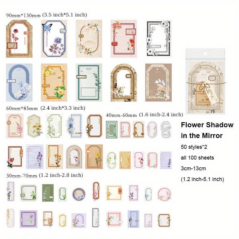Vintage Flower & Butterfly Patterned Material Sheets