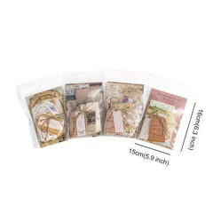 Vintage Flower & Butterfly Patterned Material Sheets