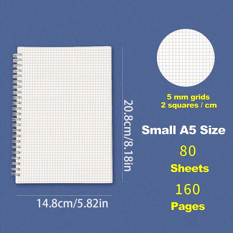 A5 Spiral Math Engineering Chart Paper Journal 160 Pages