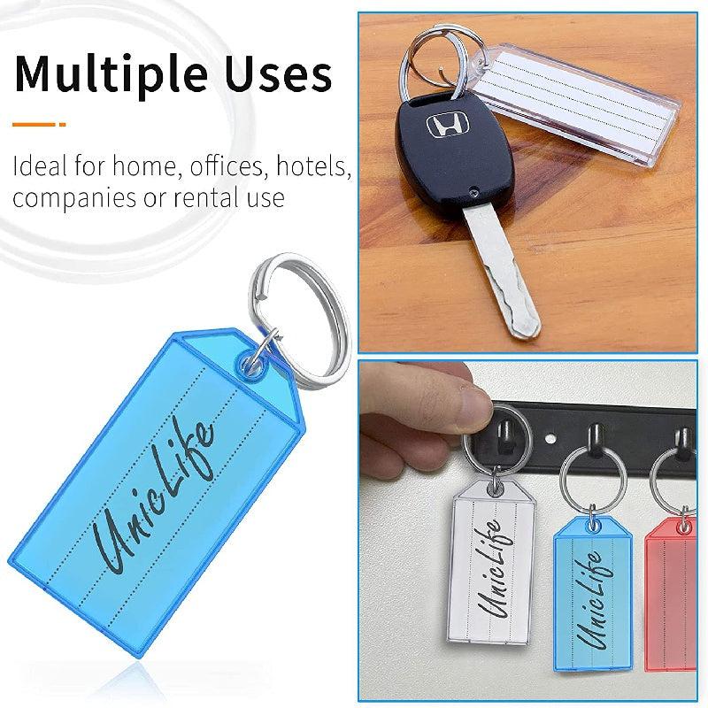 20pcs Plastic Keychain Key Tags Split Ring DIY Numbered Name B