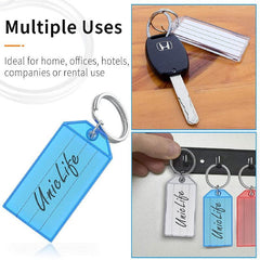 20pcs Plastic Keychain Key Tags Split Ring DIY Numbered Name B
