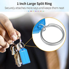 20pcs Plastic Keychain Key Tags Split Ring DIY Numbered Name B