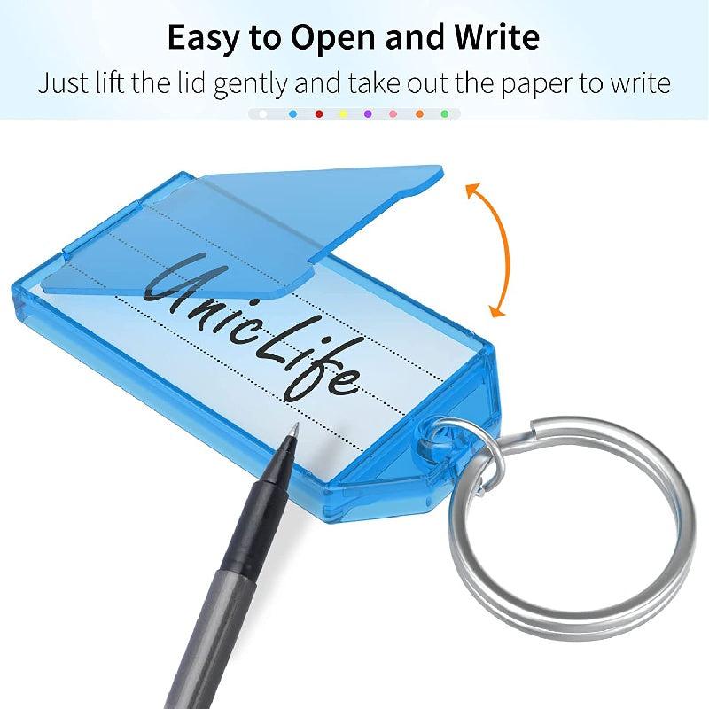 20pcs Plastic Keychain Key Tags Split Ring DIY Numbered Name B