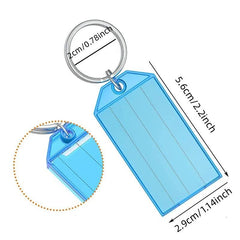 20pcs Plastic Keychain Key Tags Split Ring DIY Numbered Name B