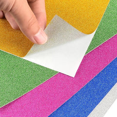 10 Sheets Glitter Paper Self Adhesive Sticker for Craft DIY Project