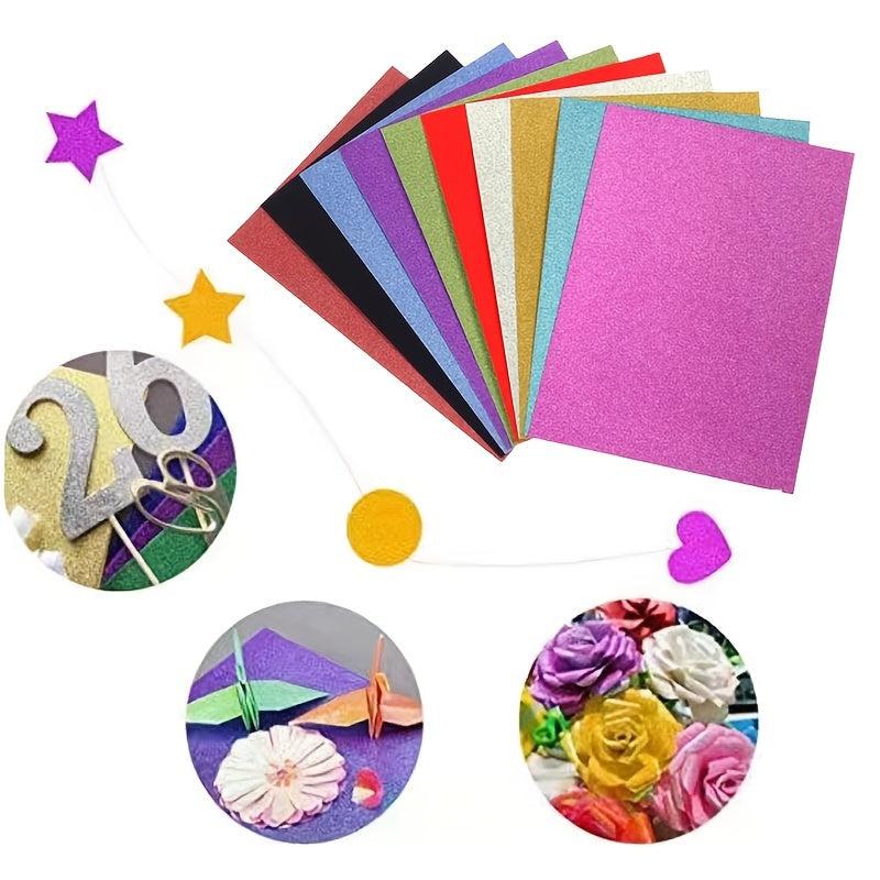 10 Sheets Glitter Paper Self Adhesive Sticker for Craft DIY Project