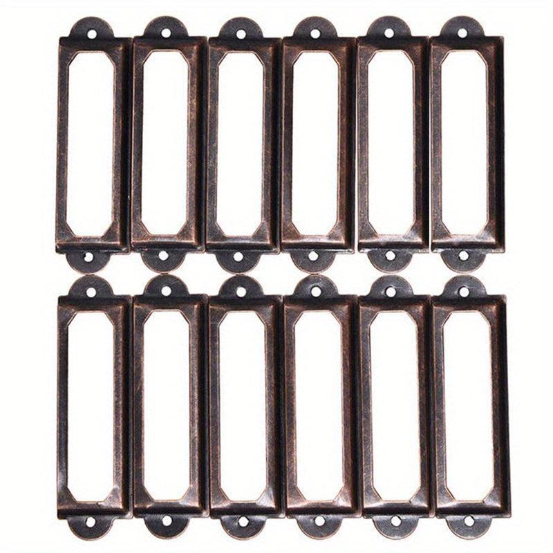 12pcs Antique Brass Iron Drawer Label Pull Frame Handle Hardware