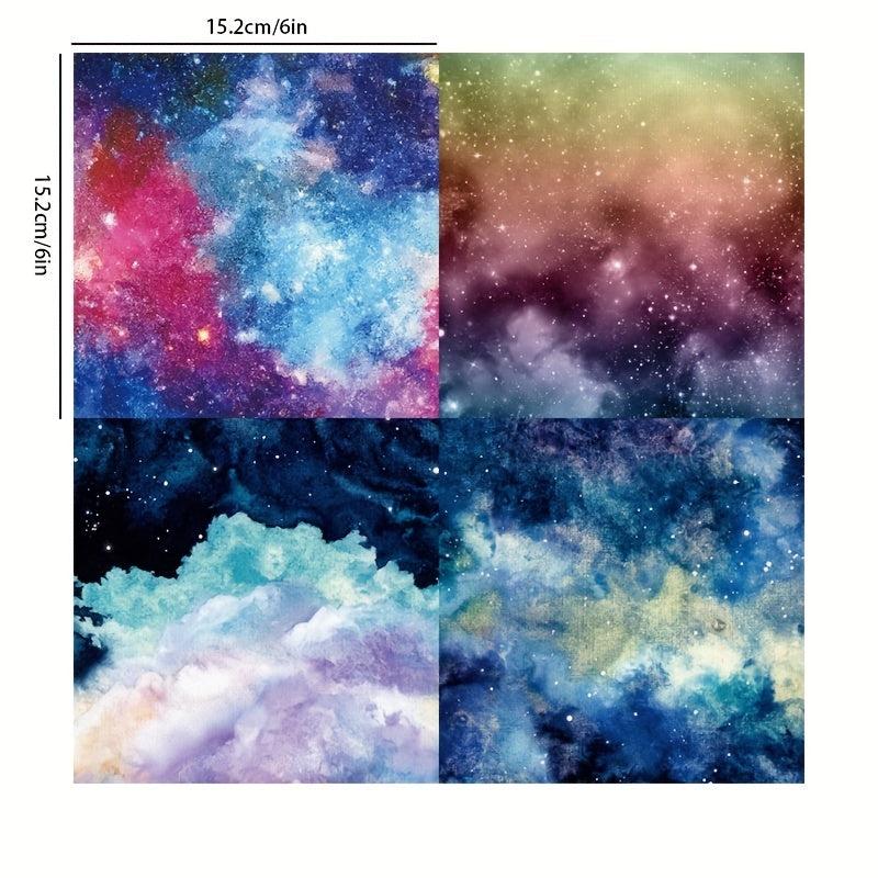 24pcs Starry Sky Style Double Adhesive Scrapbooking Paper DIY Origami