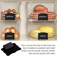 12pcs Plastic Basket Labels Clip On Removable Basket Labels Kitchen Pantry