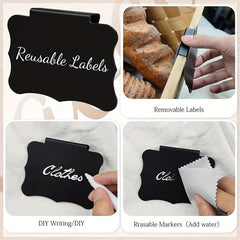 12pcs Plastic Basket Labels Clip On Removable Basket Labels Kitchen Pantry