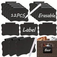 12pcs Plastic Basket Labels Clip On Removable Basket Labels Kitchen Pantry
