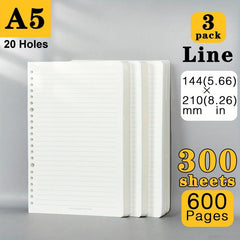 200 Pages A5 B5 Loose leaf Paper Refills for Binder Notepad Inserts