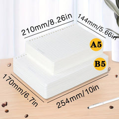 200 Pages A5 B5 Loose leaf Paper Refills for Binder Notepad Inserts