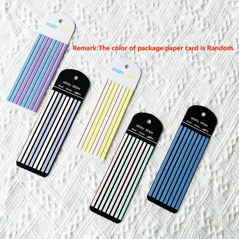 Colorful Thin Long Strip Index Stickers Translucent Sticky Notes