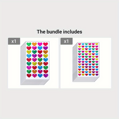 10 Glitter Heart Stickers Love Decoration Crafts Sealing Stickers