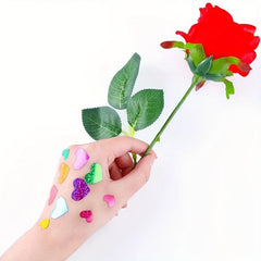 10 Glitter Heart Stickers Love Decoration Crafts Sealing Stickers