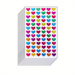 10 Glitter Heart Stickers Love Decoration Crafts Sealing Stickers