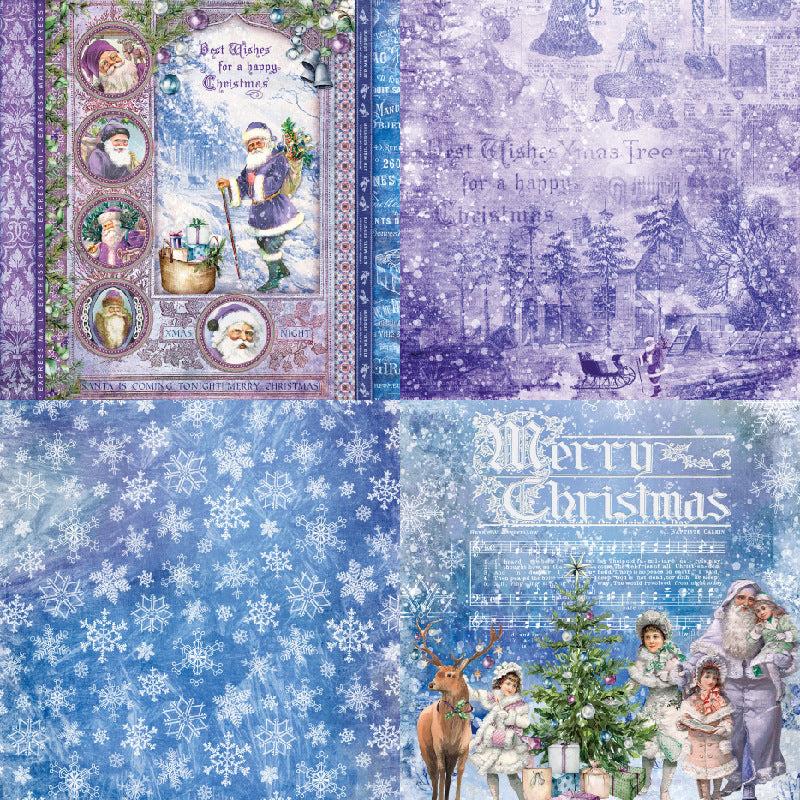 24 Sheets Christmas Vintage Scrapbook Paper Santa Claus Theme