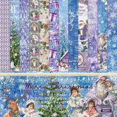 24 Sheets Christmas Vintage Scrapbook Paper Santa Claus Theme