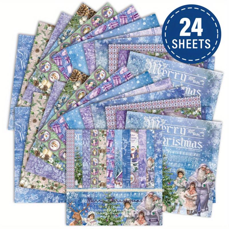 24 Sheets Christmas Vintage Scrapbook Paper Santa Claus Theme