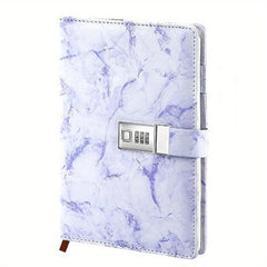 Marble Password Notebook w/ Lock 100 Sheets