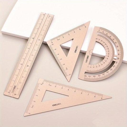 Aluminum Alloy Drafting Set Triangular Ruler Protractor