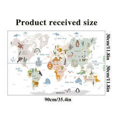 Animal Map Preschool Classroom Decoration Self-adhesive Stickers