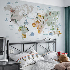 Animal Map Preschool Classroom Decoration Self-adhesive Stickers