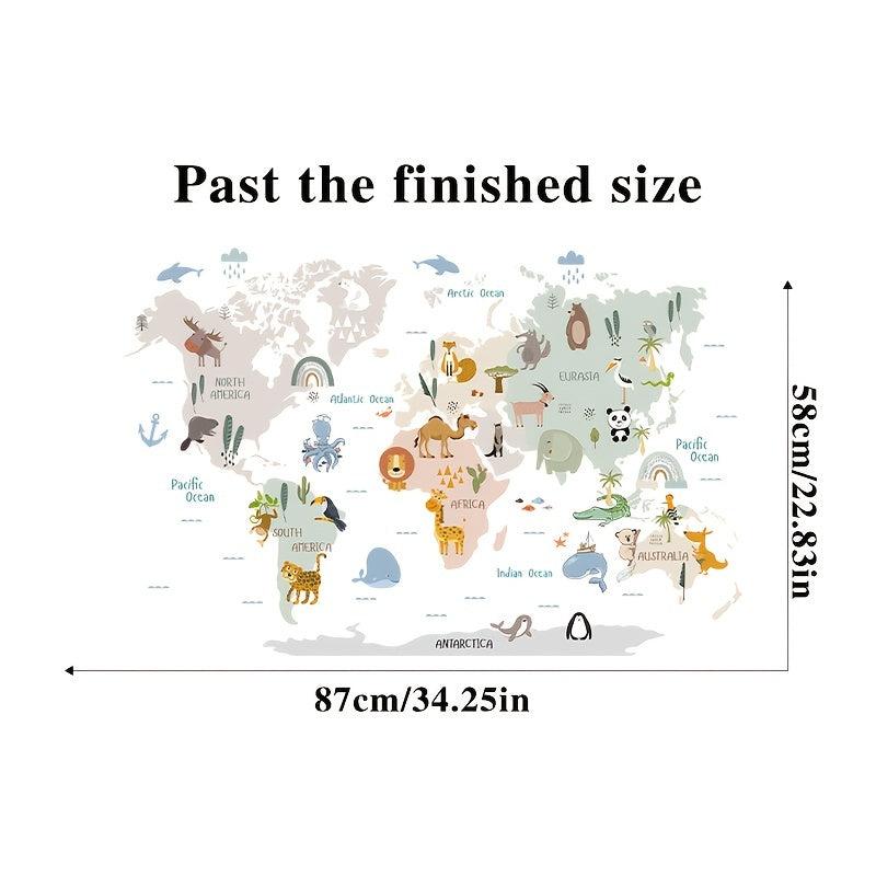 Animal Map Preschool Classroom Decoration Self-adhesive Stickers