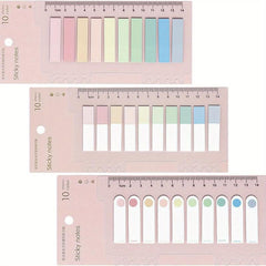 600pcs Sticky Notes Index Tabs Macaron Memo Stickers Set Of 10 x 3 Packs