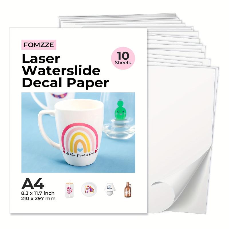20 Sheets Waterslide Decal Paper 8.5x11 Clear For Laser Printers