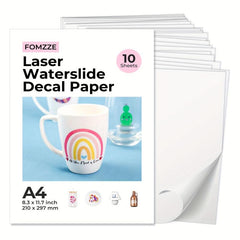 20 Sheets Waterslide Decal Paper 8.5x11 Clear For Laser Printers