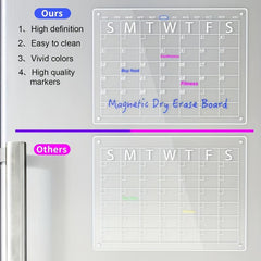 2pcs Acrylic Magnetic Dry Erase Board Calendar For Fridge
