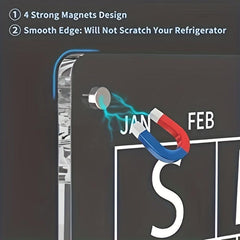 2pcs Acrylic Magnetic Dry Erase Board Calendar For Fridge