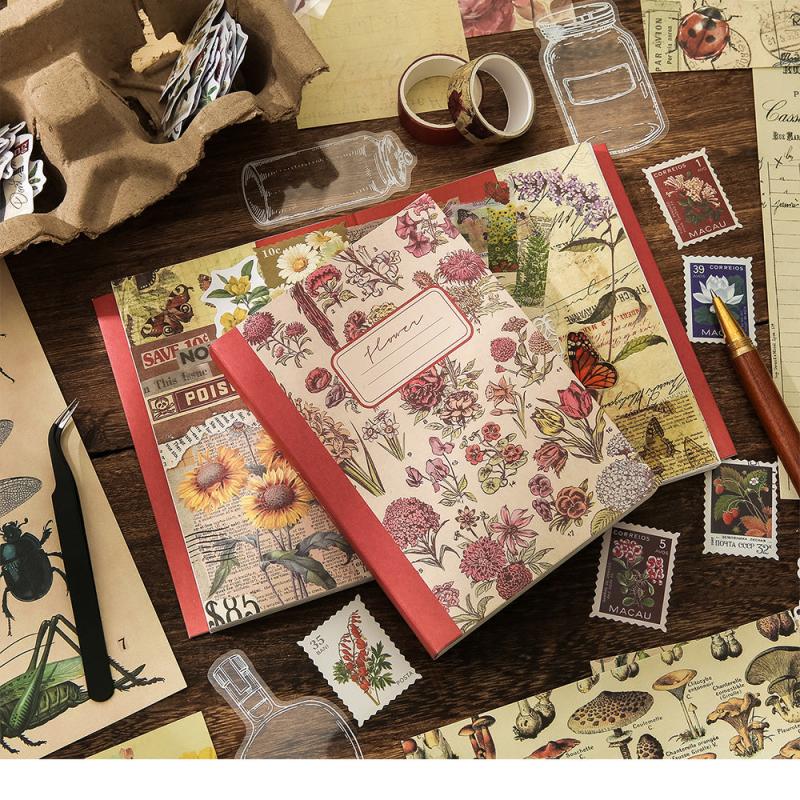 Vintage Flowers Scrapbooking Supplies Kit