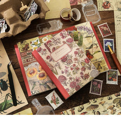 Vintage Flowers Scrapbooking Supplies Kit