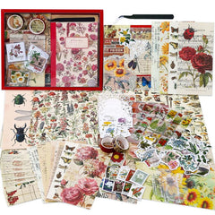 Vintage Flowers Scrapbooking Supplies Kit