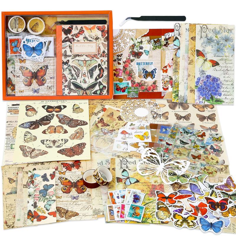 Vintage Flowers Scrapbooking Supplies Kit