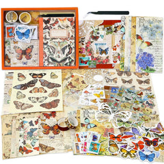 Vintage Flowers Scrapbooking Supplies Kit