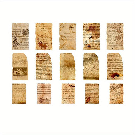 30pcs Vintage Burnt Style Decorative Paper for DIY Scrapbooking