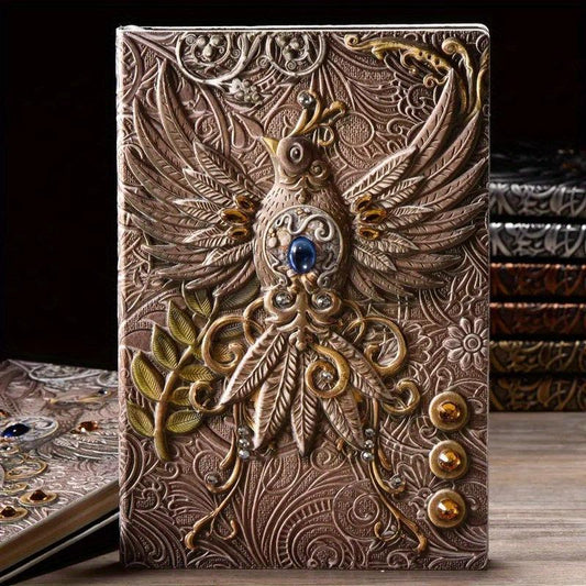 3D Immortal Phoenix Relief Notebook Student Diary