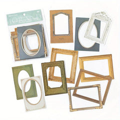 10pcs Wove Paper Hollow Self-adhesive Decorative Stickers DIY Crafts Scrapbo