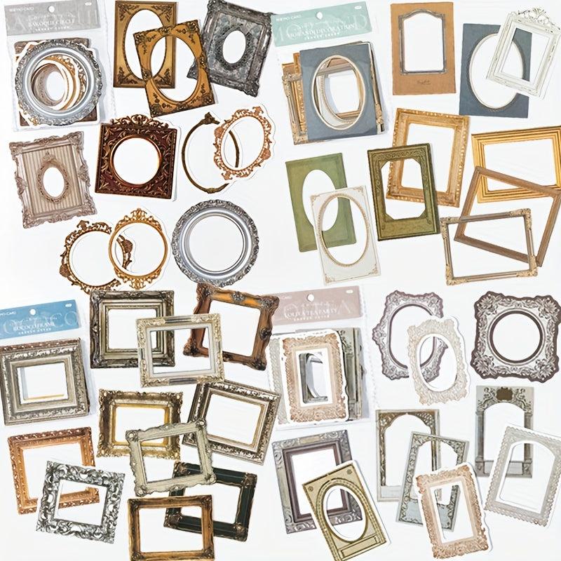 10pcs Wove Paper Hollow Self-adhesive Decorative Stickers DIY Crafts Scrapbo